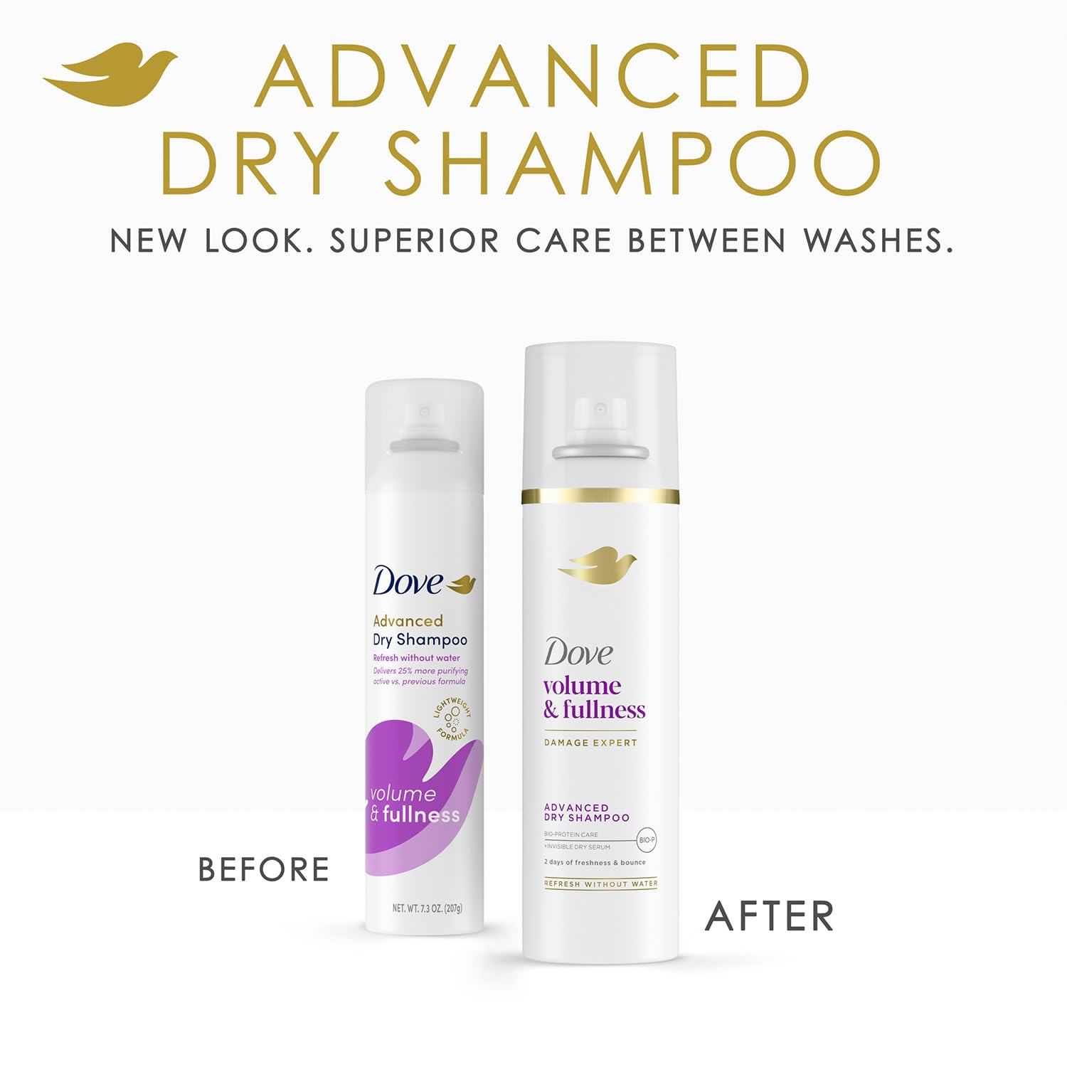 Dove Bio-Protein Care shampoing, flacon, renforce les fibres et apporte du volume.