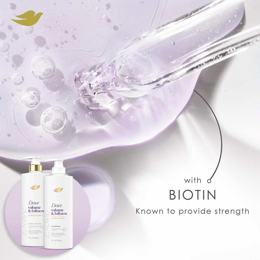 Dove Biotine Infusée apres-shampoing, flacon, nourrit et structure les longueurs.