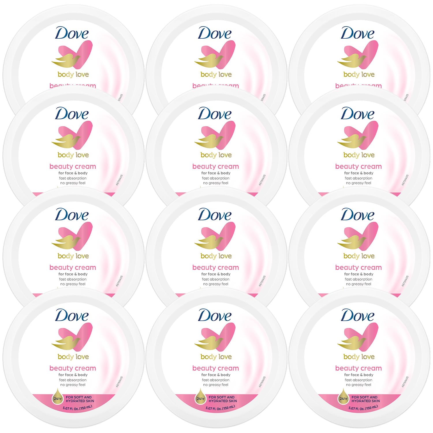 Crème Dove Body Love emballage 150 ml visage et corps