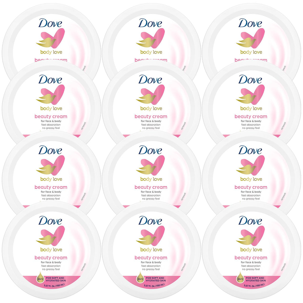 Crème Dove Body Love emballage 150 ml visage et corps