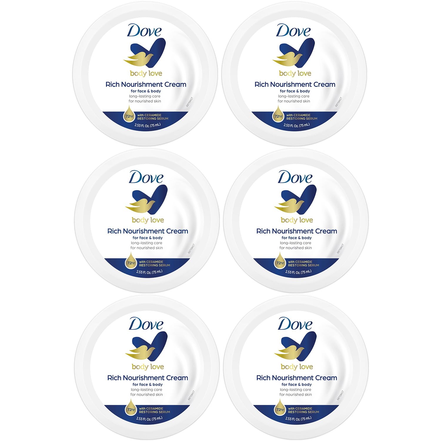 Dove Body Love crème visage, hydratation rapide et douceur durable.