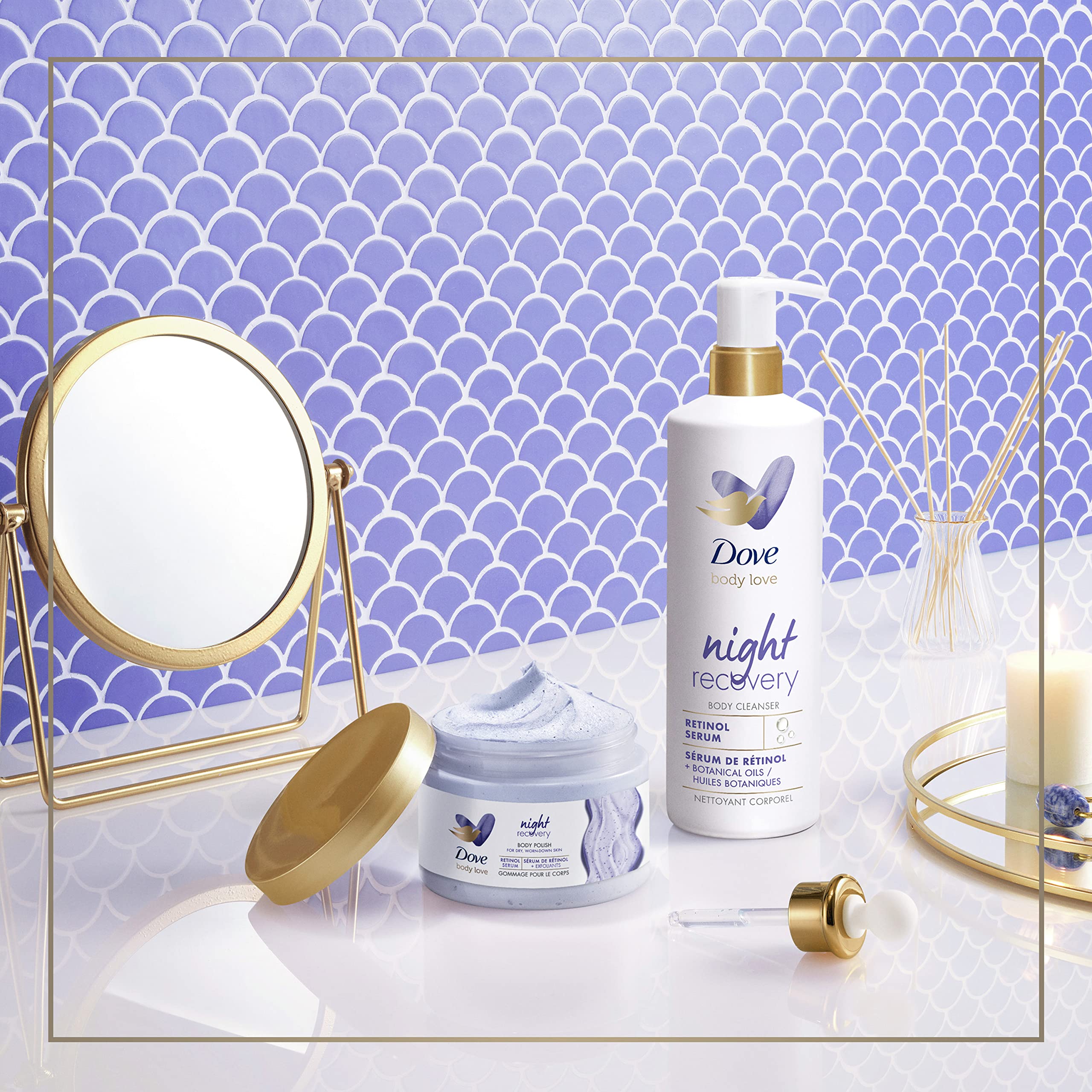 Dove Body Love Night Recovery rituel nocturne pour la peau.