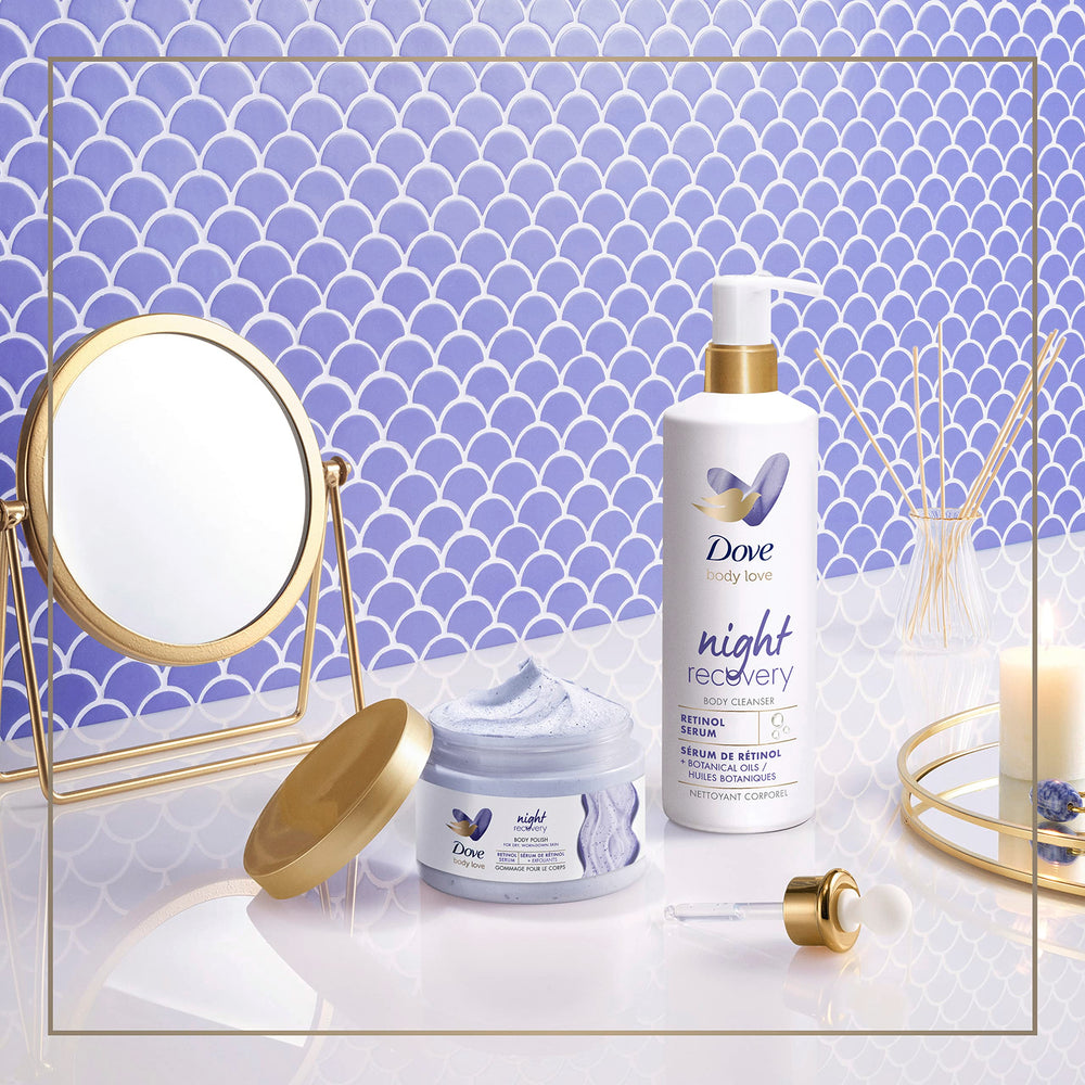 Dove Body Love Night Recovery rituel nocturne pour la peau.