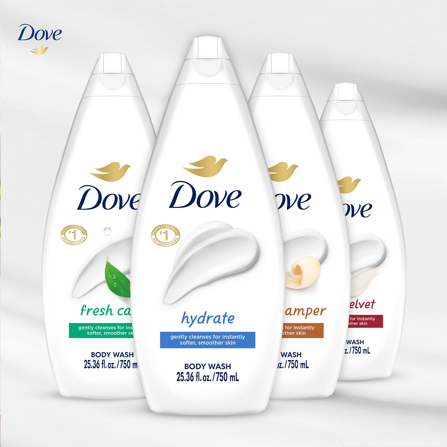 Dove Sans sulfate: étiquette indiquant une formule sans sulfate.