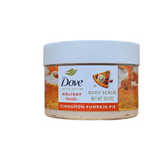 Dove gommage corporel cannelle et tarte à la citrouille, flacon 10 oz, exfolie en douceur et nourrit.