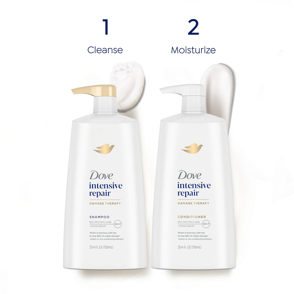 Dove Shampoing – réparation des dommages visibles sur longueurs et pointes.