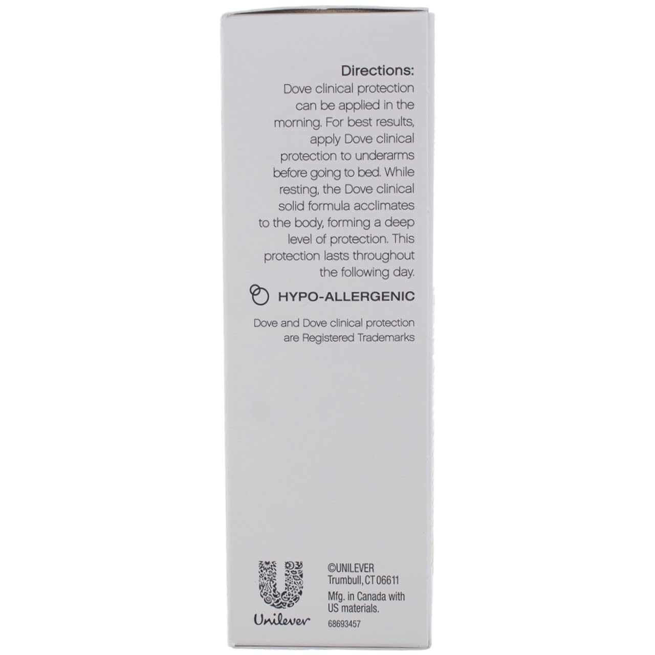 Dove Clinial Protection Original Propre, geste d'application fluide sur la peau.