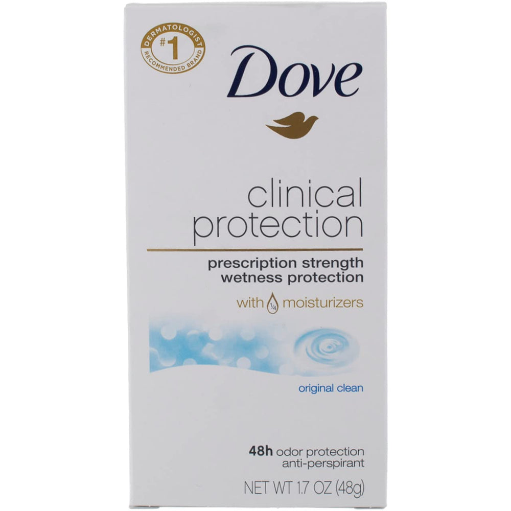 Dove Clinial Protection Original Propre, emballage clair et attractif.