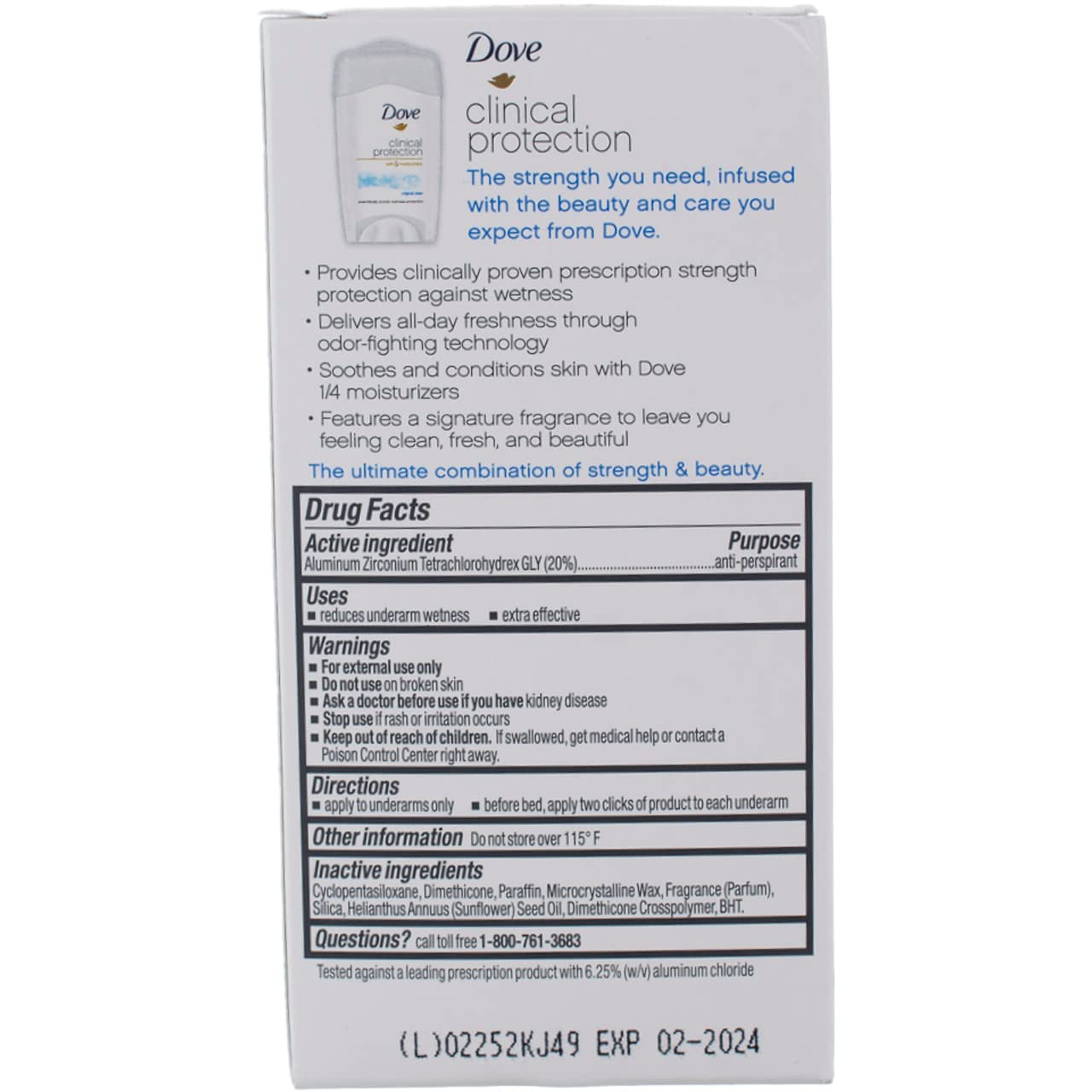 Dove Clinial Protection Original Propre, lot de 6 pour l'économie.