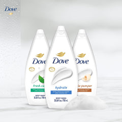 Coffret Dove Douche 3-pack, ensemble pratique pour la famille et les voyages.
