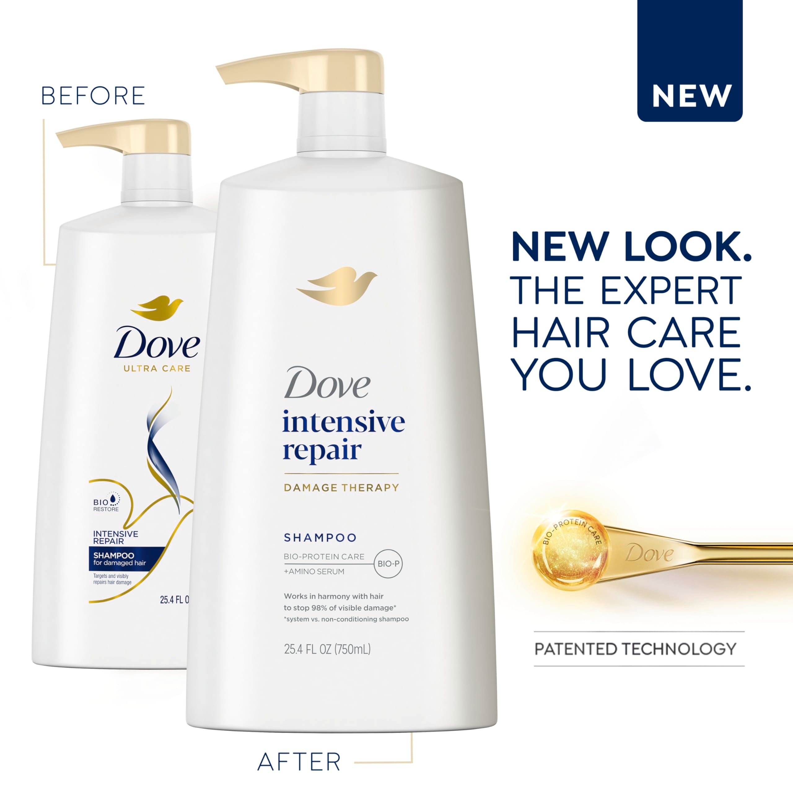 Dove Complexe Bio-Restore – visuel du soin en profondeur pour cheveux nourris.