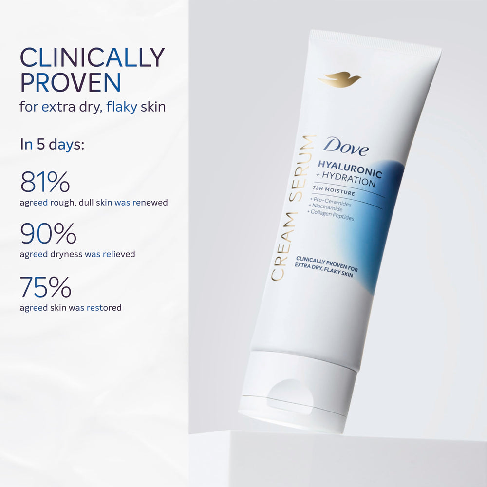 Dove Cream Serum Formule dermatologue: soin efficace pour tous les types de peau.