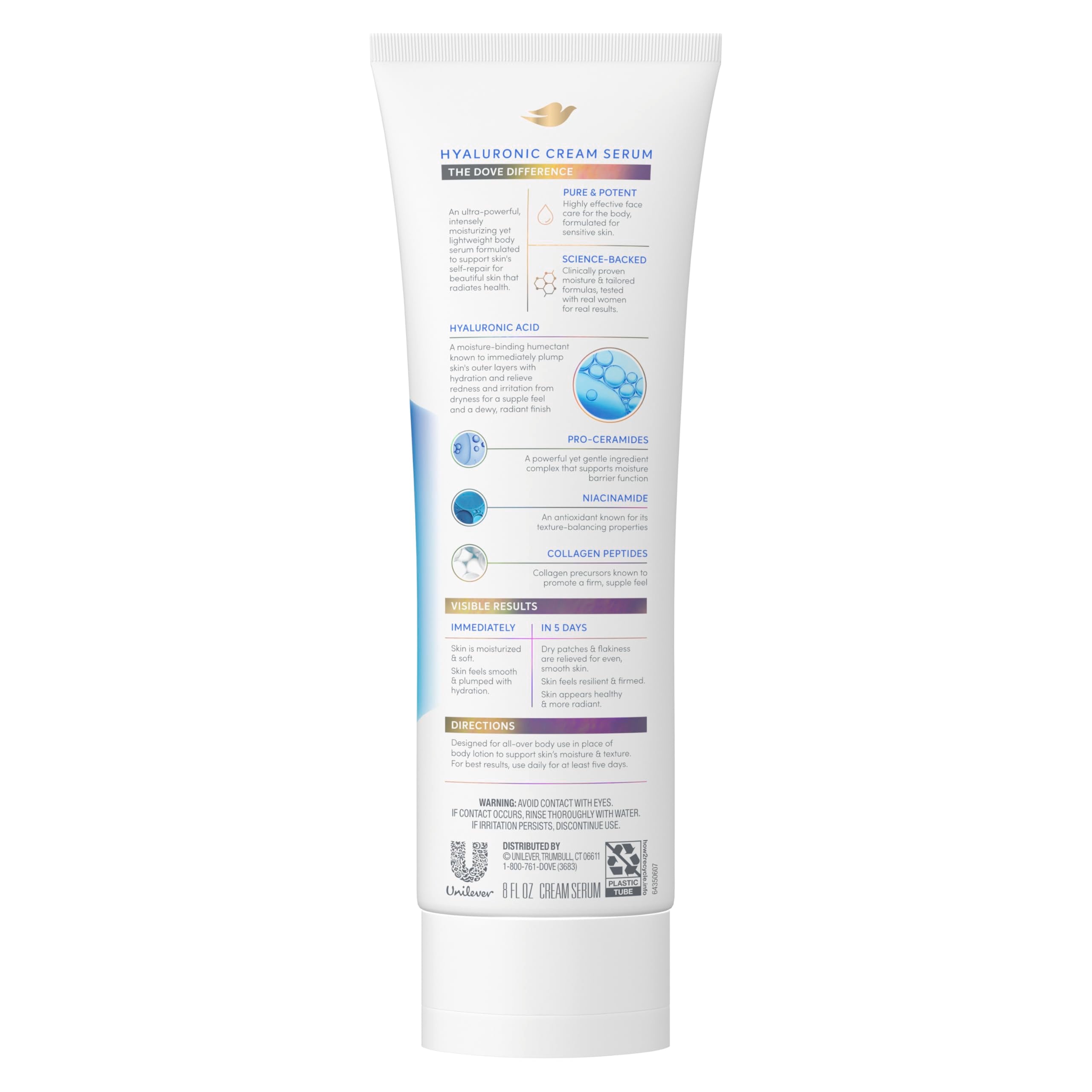 Dove Cream Serum Pro-Ceramides: protection de la barrière cutanée du corps.