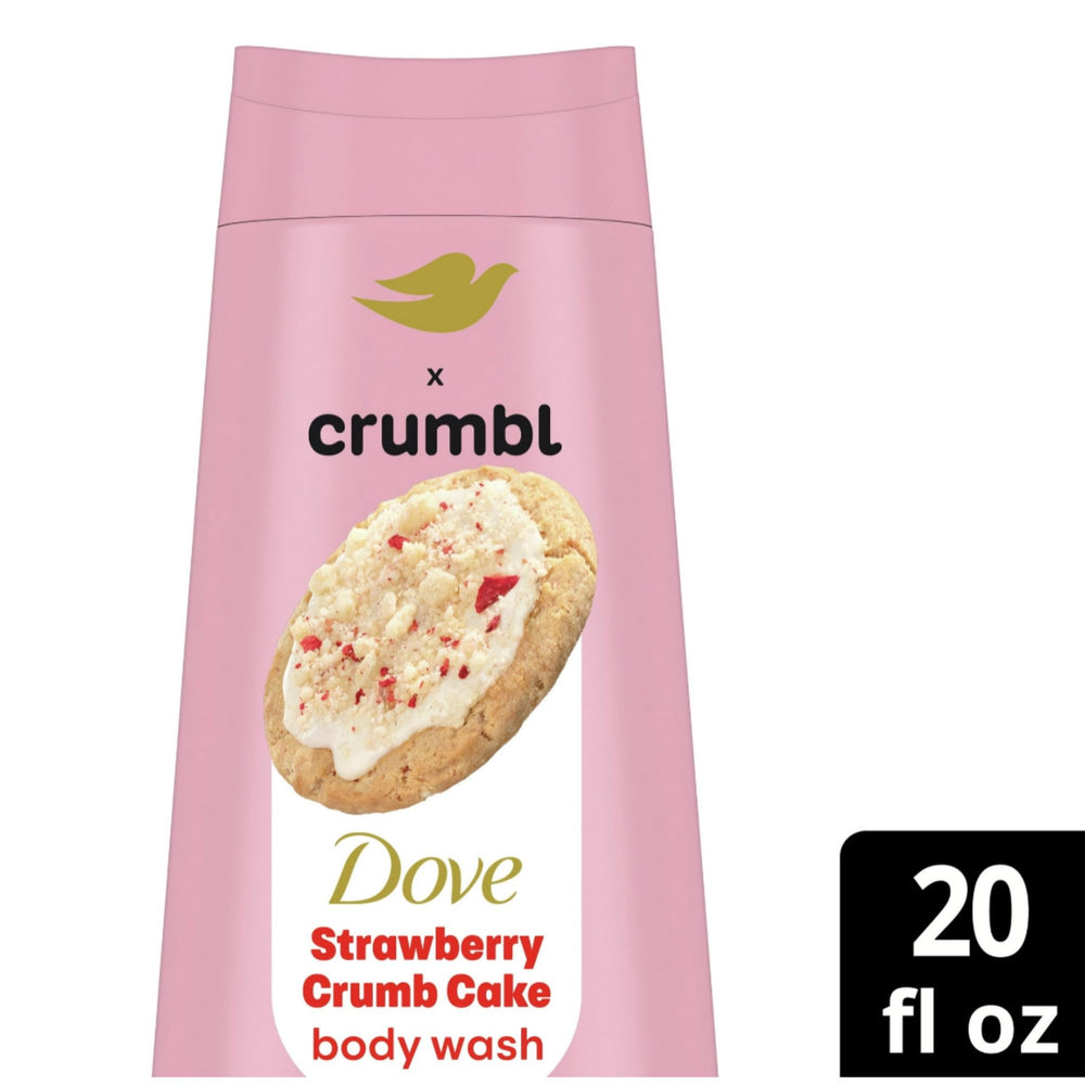 Gommage Dove Crumbl Fraise Cookie exfoliant doux nourrissant.