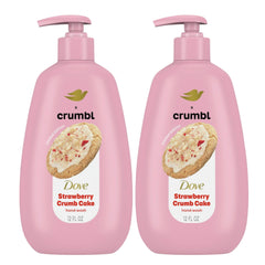 Dove Crumbl hand wash two-pack bottles with pump for convenient everyday use.