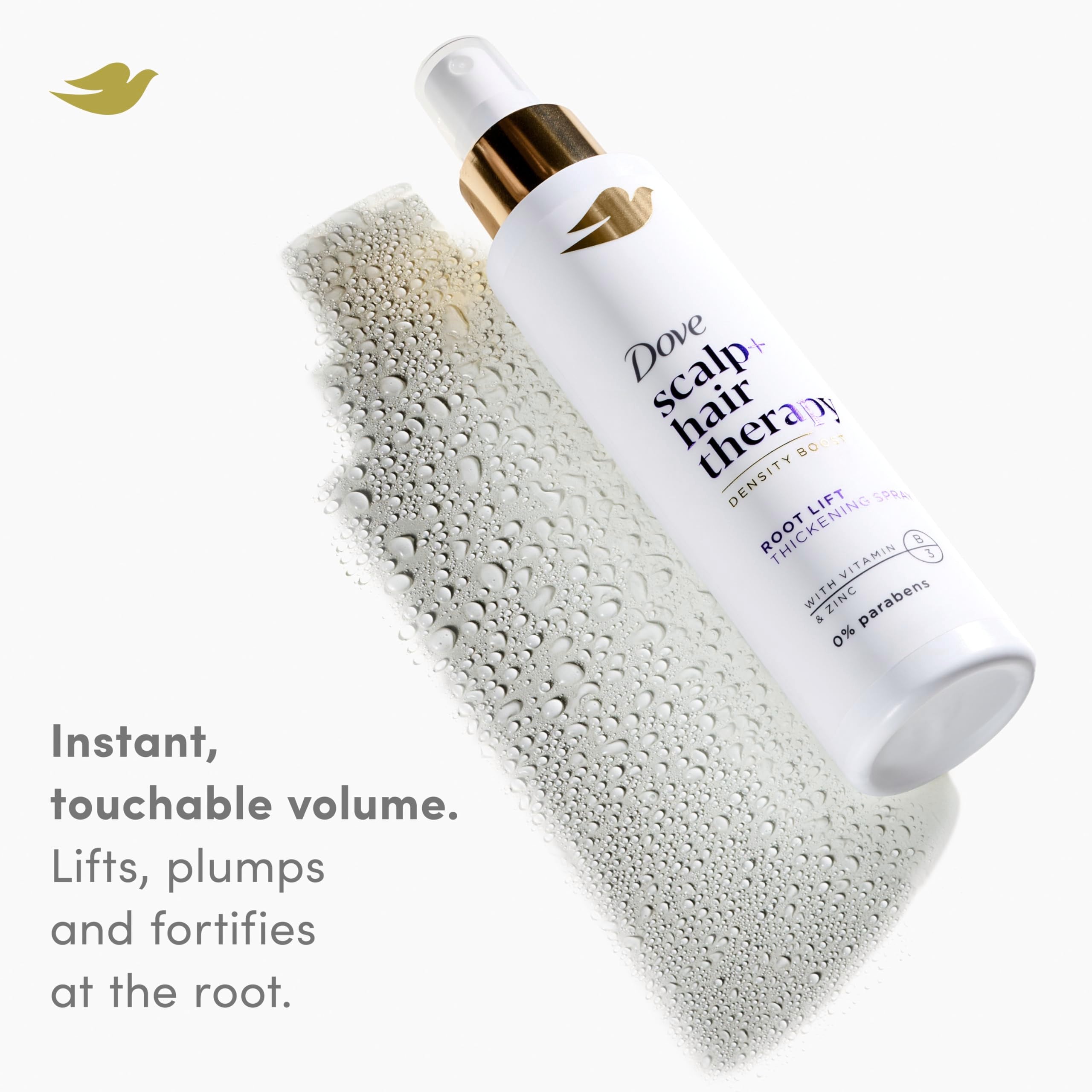 Volume sur cheveux fins grâce à Dove Density Boost Root Lift.