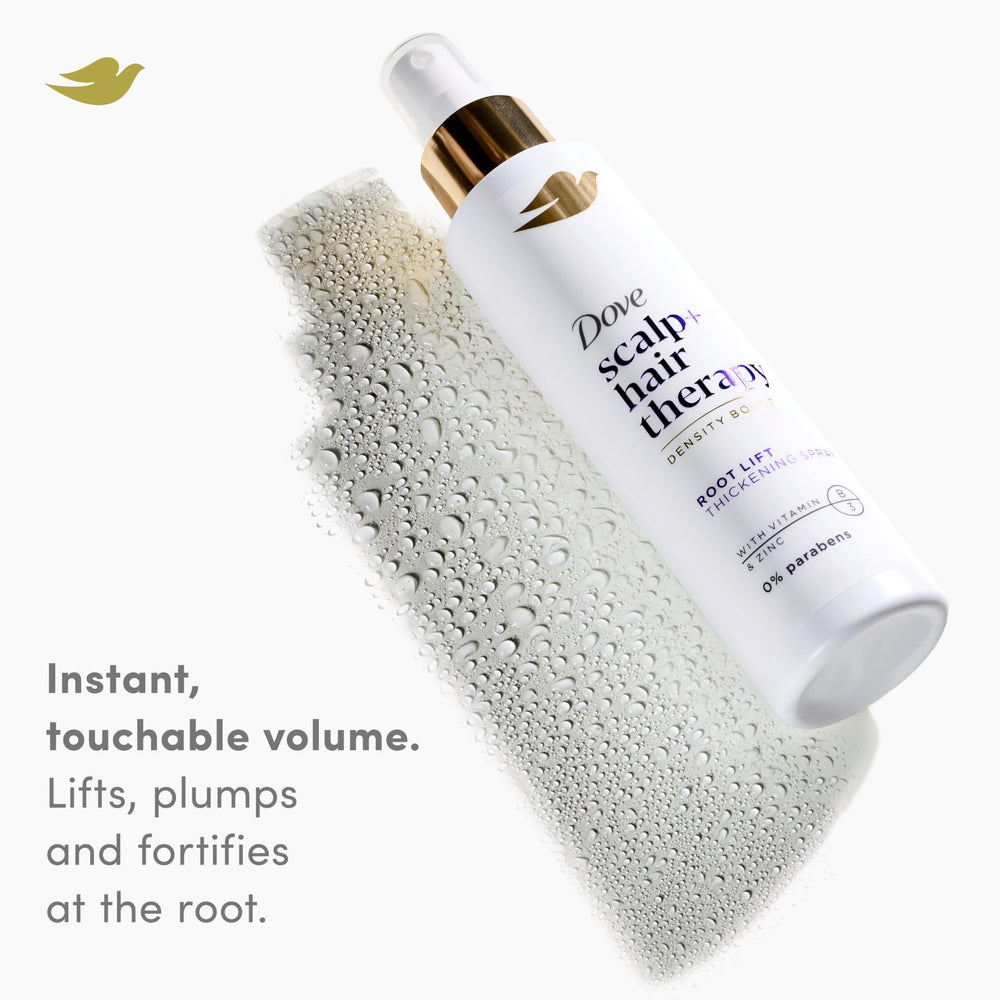 Volume sur cheveux fins grâce à Dove Density Boost Root Lift.