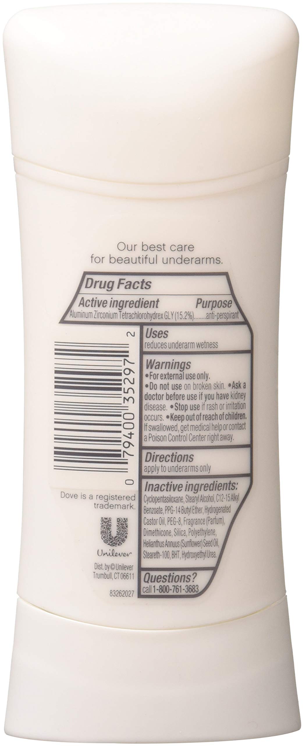 Dove Deodorant Avance Stick Protection 48h pour aisselles sèches et fraîches.