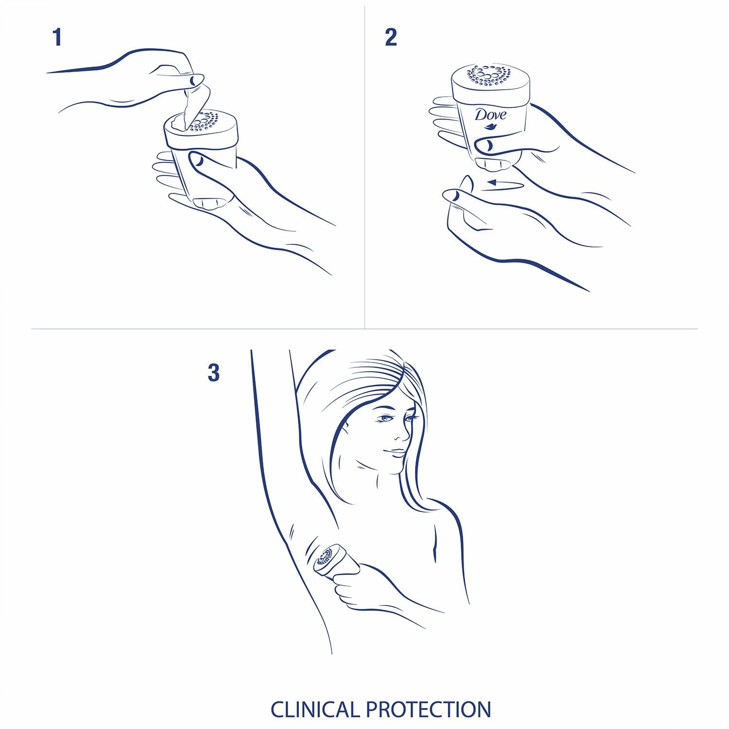 Dove Déodorant femme avec ¼ d'hydratants pour la douceur.