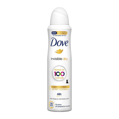 Dove Déodorant Invisible Dry protège 24 heures sans traces blanches sur les vêtements.