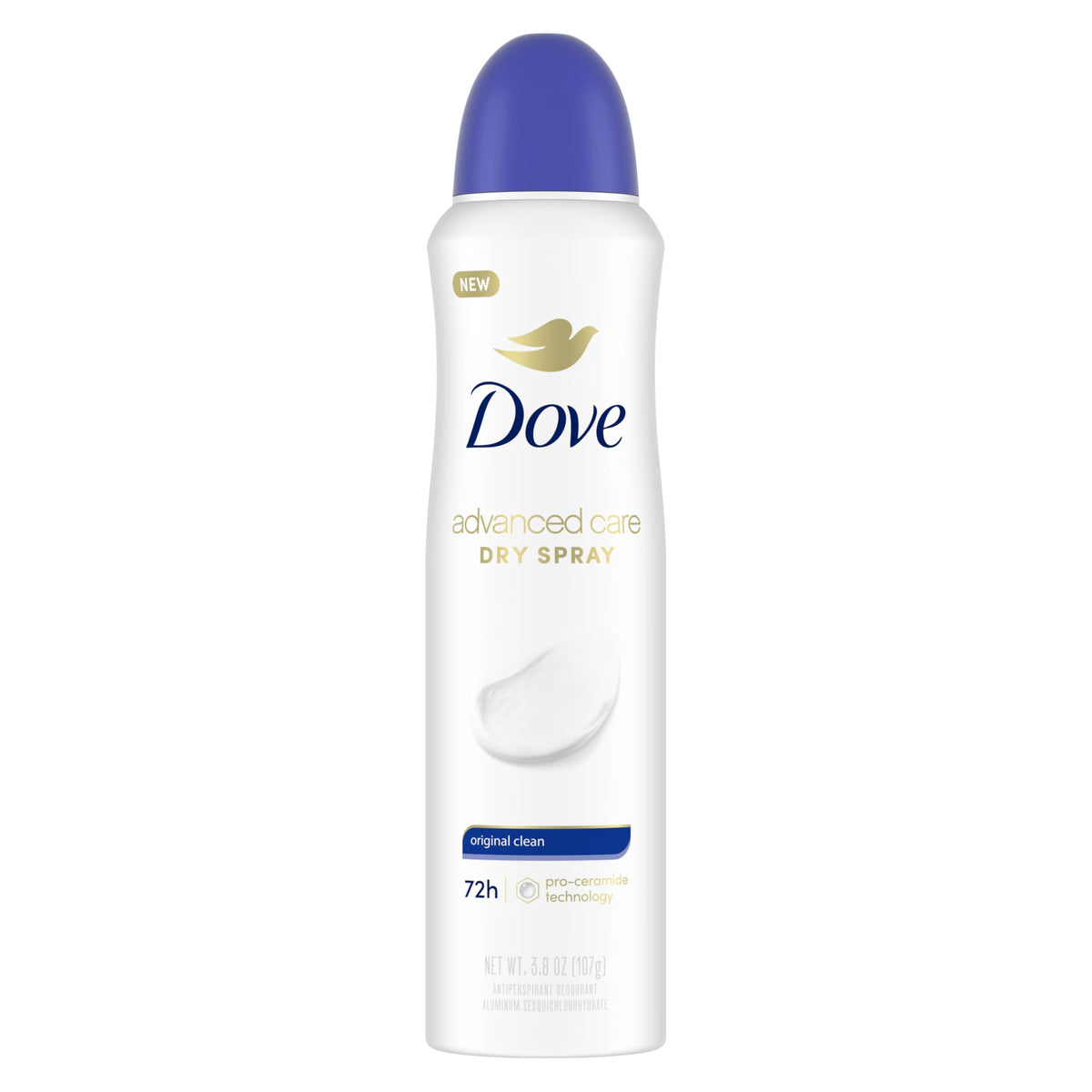 Dove Déodorant pulvérisateur sec Original Propre – lot de 3, protection durable.
