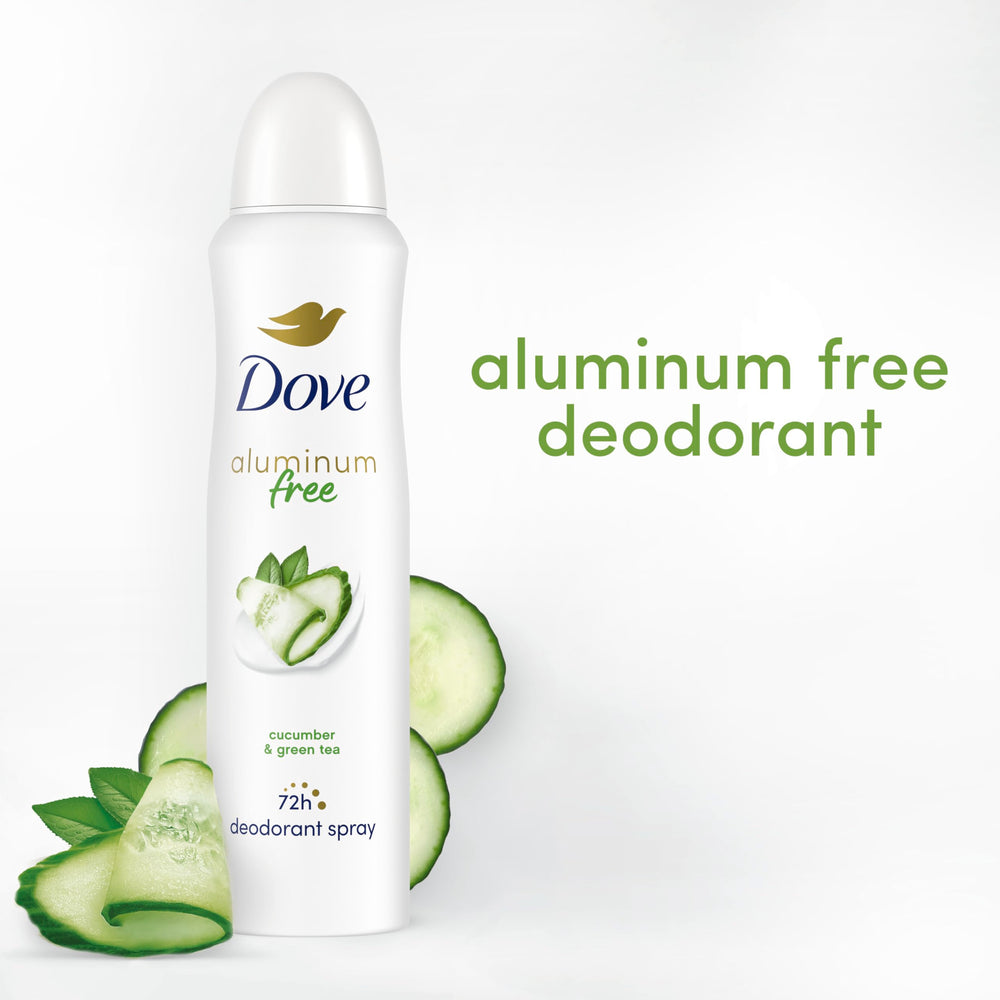 Dove Déodorant sans aluminium Parfum Concombre et Thé Vert – parfum frais et léger.