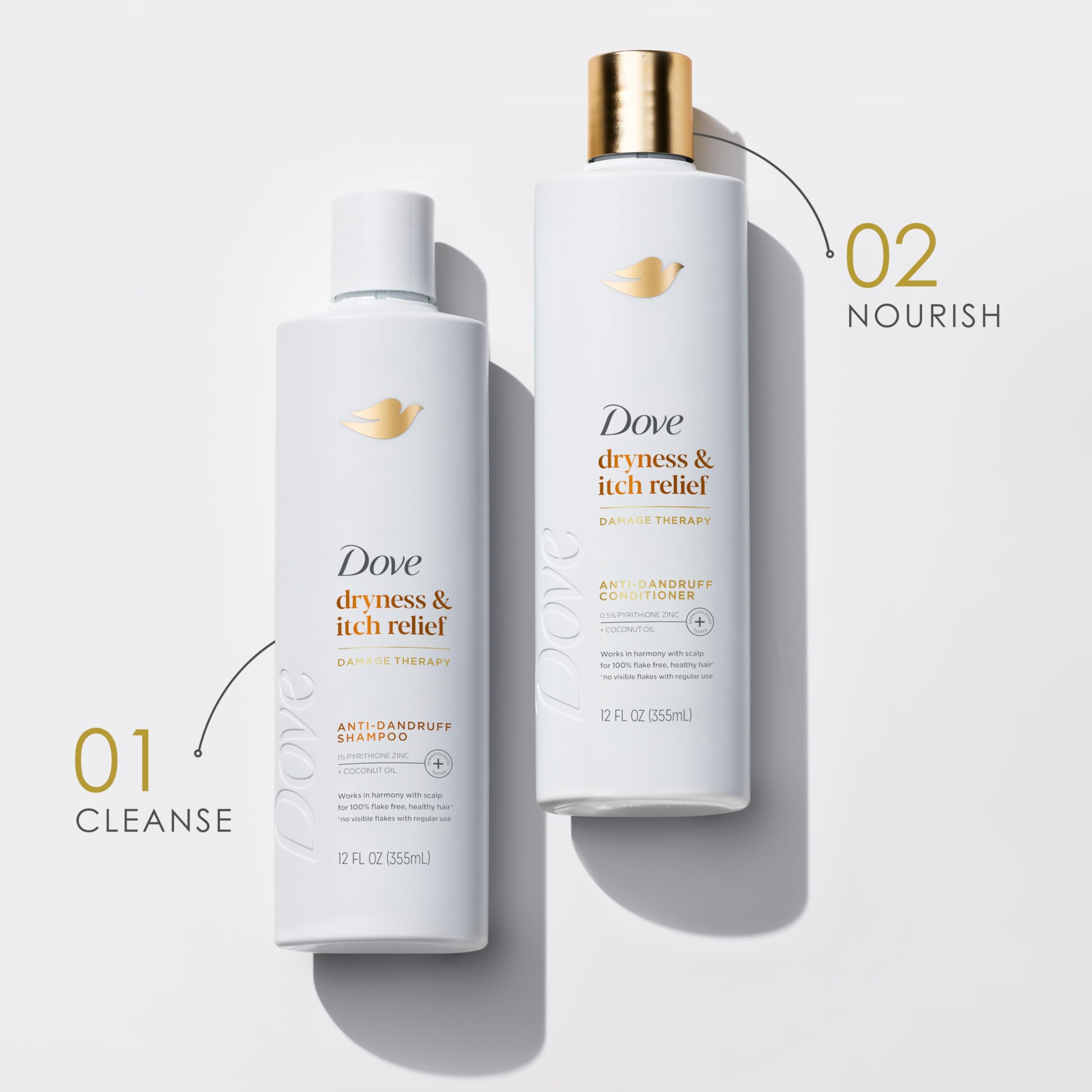 Cheveux lisses après utilisation Dove DermaCare, aspect brillant.