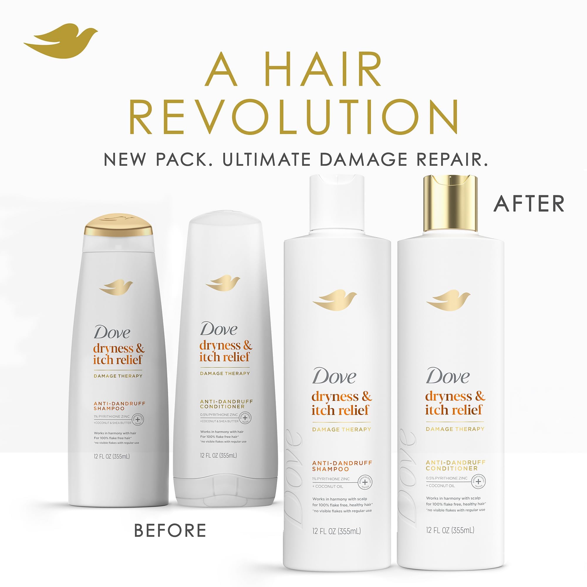 Logo Dove DermaCare sur flacon, image de marque et qualité.