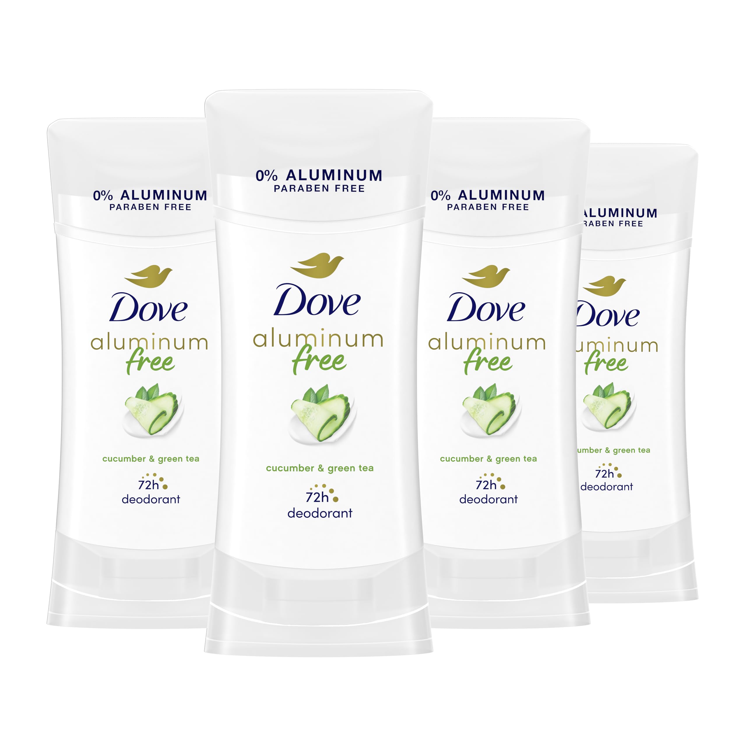 Dove déodorant sans aluminium en baton parfum concombre, protection d’odeur jusqu’à 48 heures.