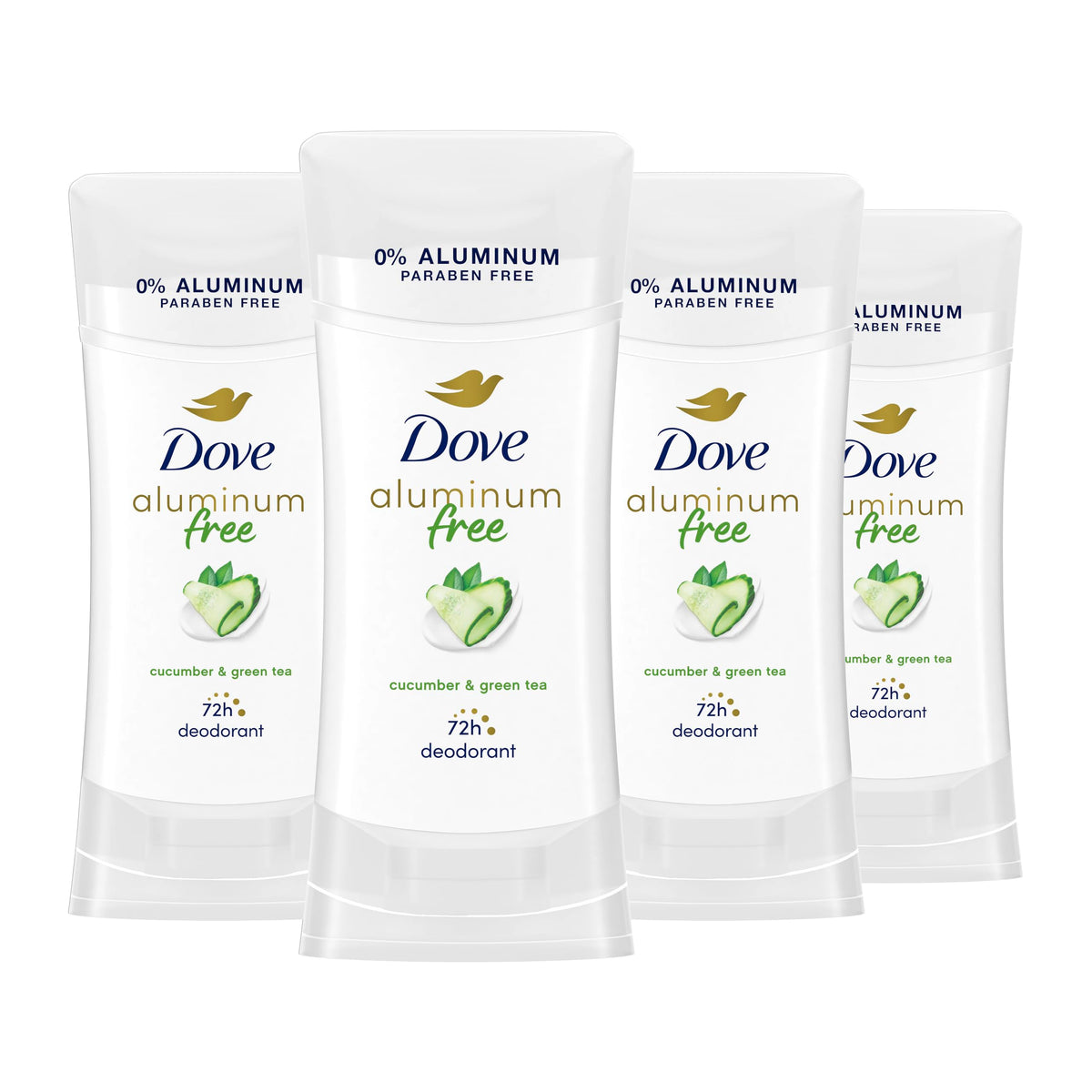 Dove déodorant sans aluminium en baton parfum concombre, protection d’odeur jusqu’à 48 heures.