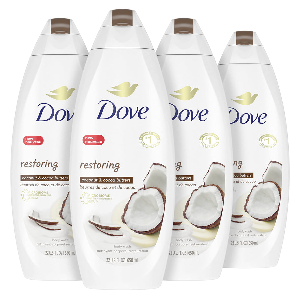 Gel douche Dove, douche-corps cremeuse coco cacao, nourrissante pour la peau