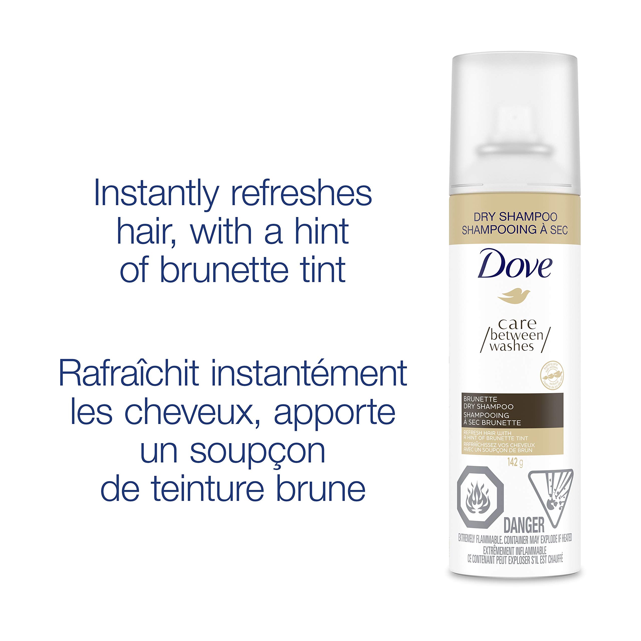 Dove Care Between Washes Brunette — offre un volume léger et une brillance naturelle