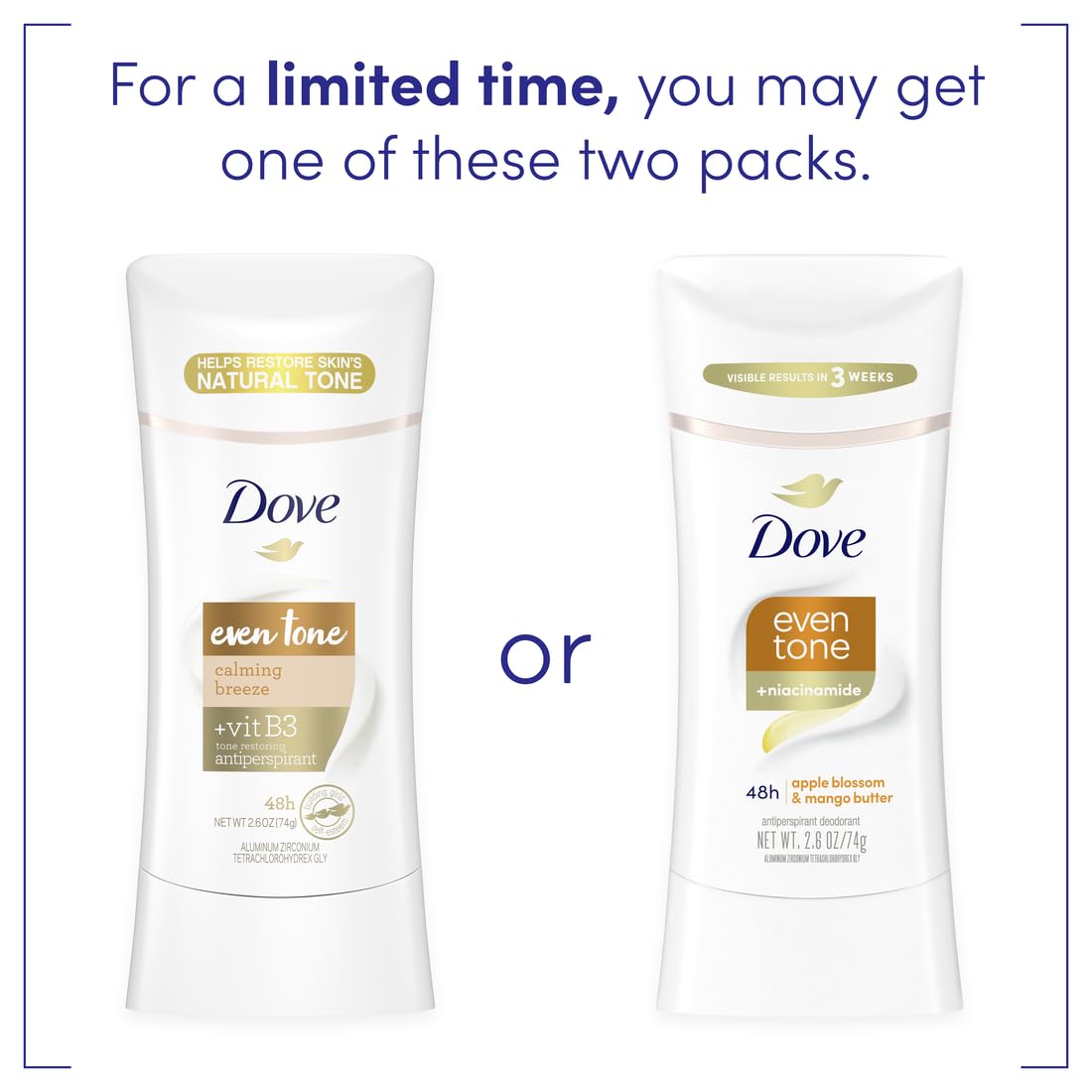 Dove Even Tone stick open showing smooth glide texture for easy application