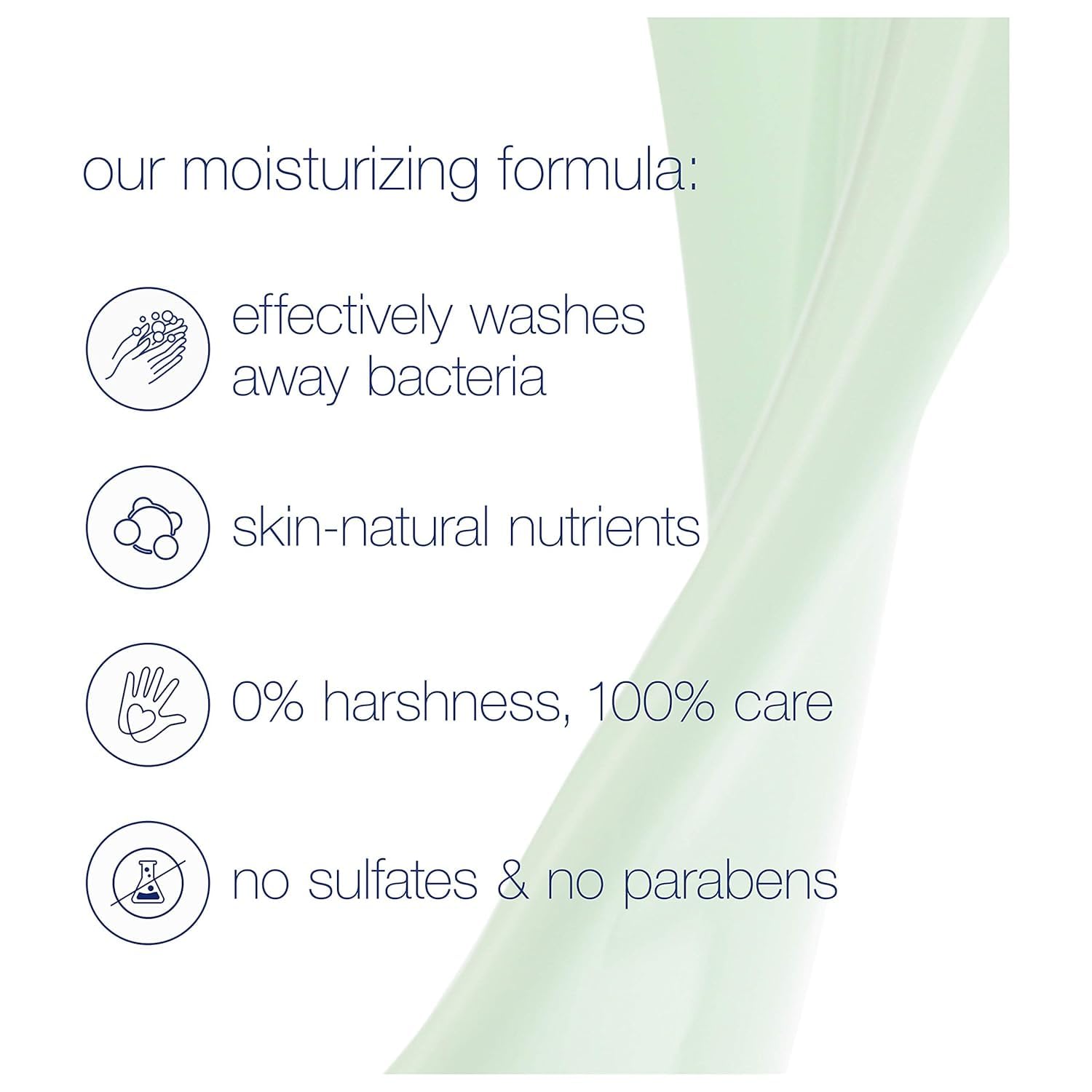 Mousse Dove Concombre et Thé Vert sur main, lavage en douceur.