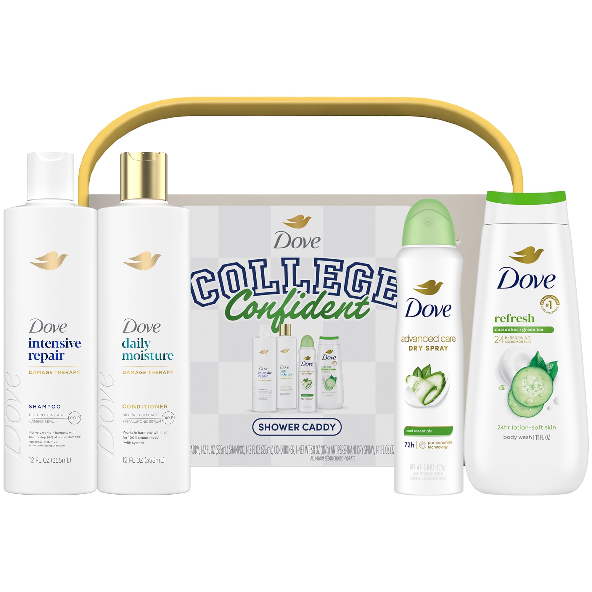 Gel douche Dove Concombre Thé Vert, hydratant et rafraîchissant pour la peau.