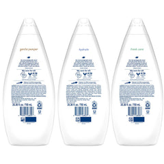 Gel douche Dove Fresh Care, parfum frais offrant une sensation de propreté durable.