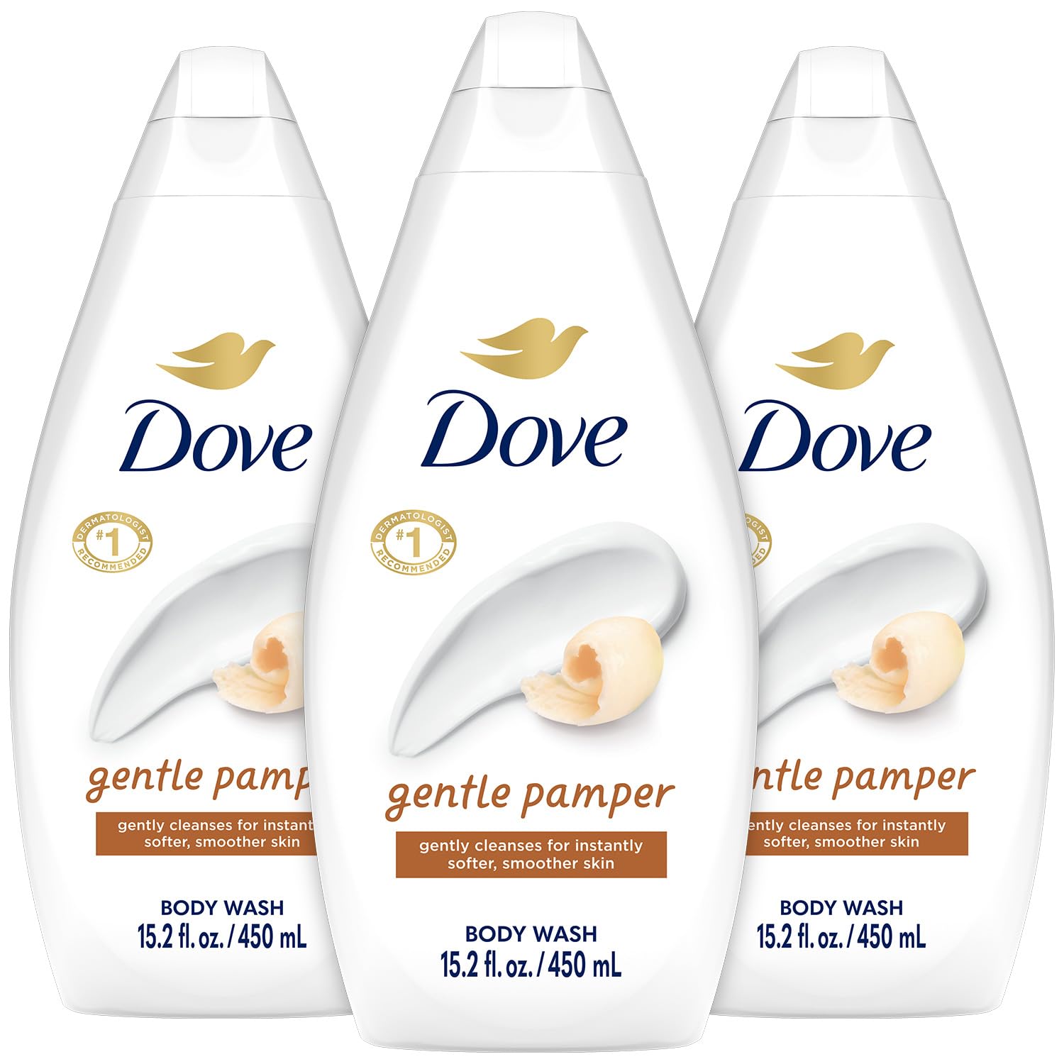 Dove Gel Douche Doux et Apaisant: bouteille hydratante pour peau douce.