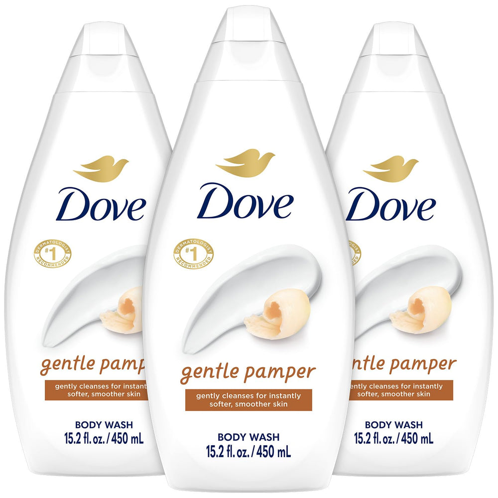 Dove Gel Douche Doux et Apaisant: bouteille hydratante pour peau douce.