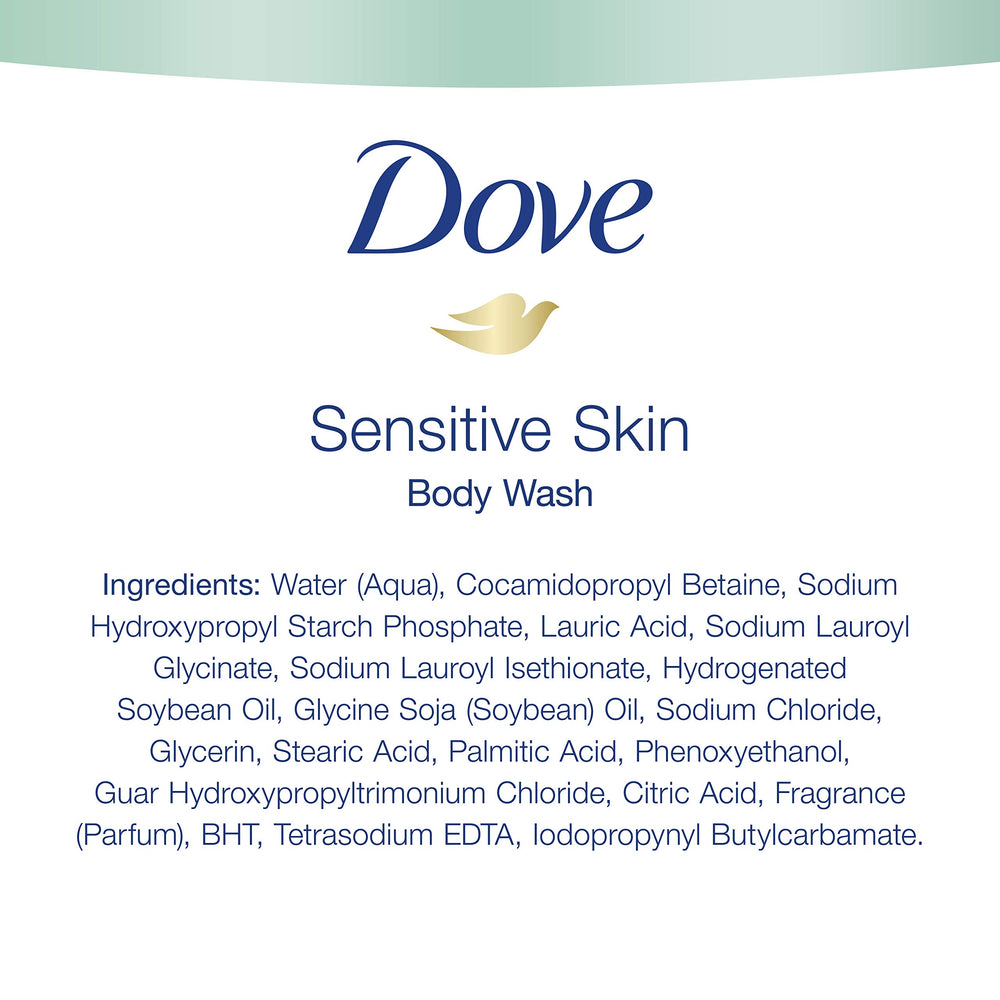 Gel Douche Dove Peau Sensible Utilisation Quotidienne, mousse légère.