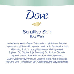 Gel Douche Dove Peau Sensible Utilisation Quotidienne, mousse légère.