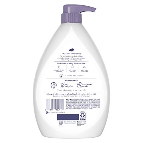 Dove lavande et camomille, mousse généreuse pour apaisement pendant la douche.