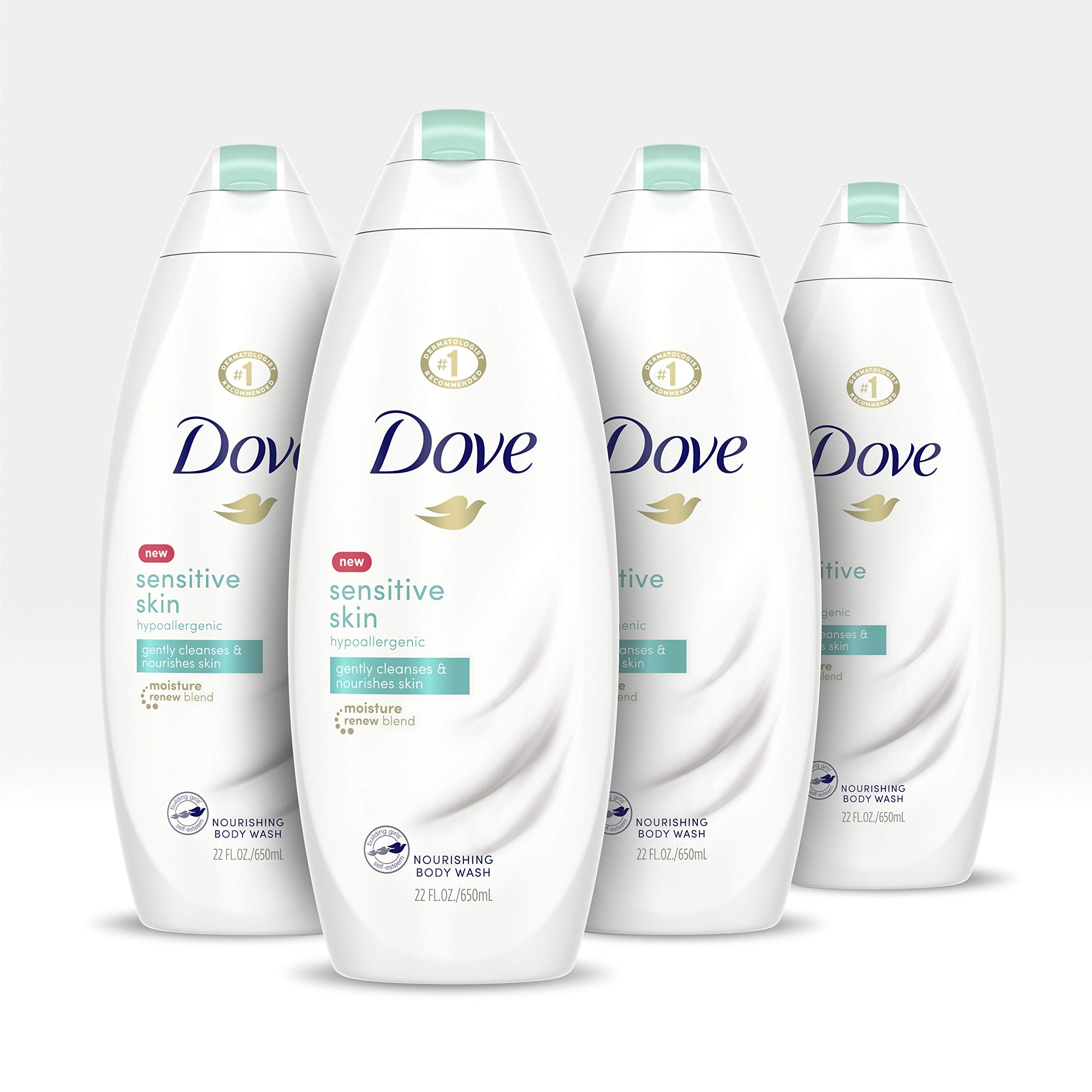 Gel Douche Dove Sensibilité, bouteille 650 ml, douceur au quotidien pour peau sensible.