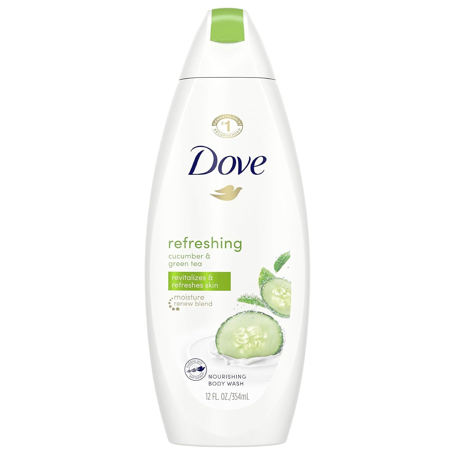 Dove Go Fresh Concombre Vert — bouteille 354 ml pour hydratation fraîche.