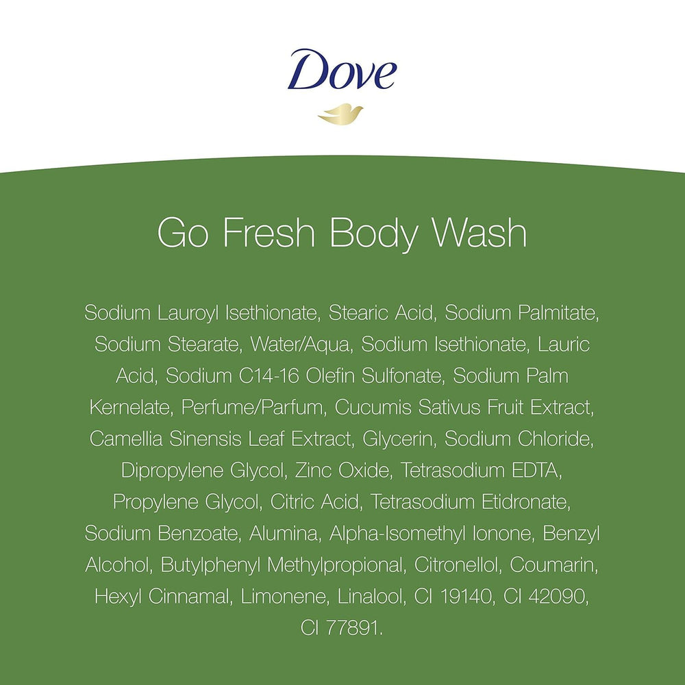 Dove Go Fresh Concombre Vert — douche rafraîchissante qui réveille la peau.