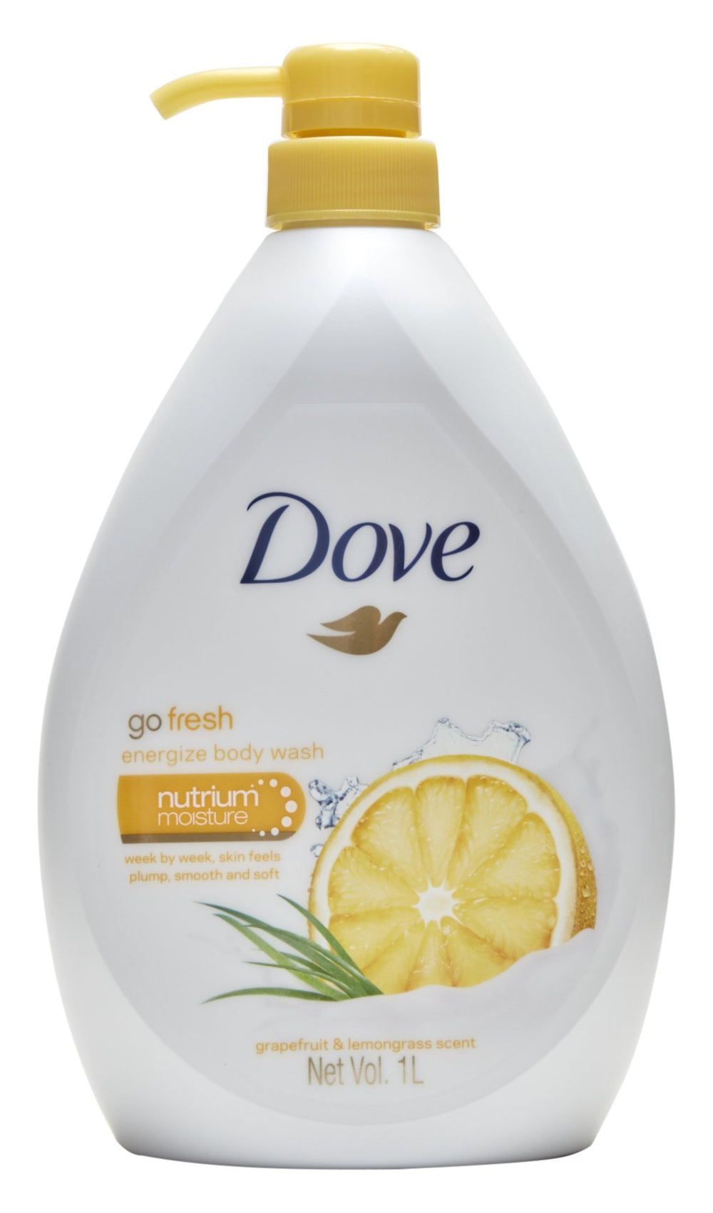 Dove Go Fresh Energize : bouteille pompe pratique pour une hydratation quotidienne.
