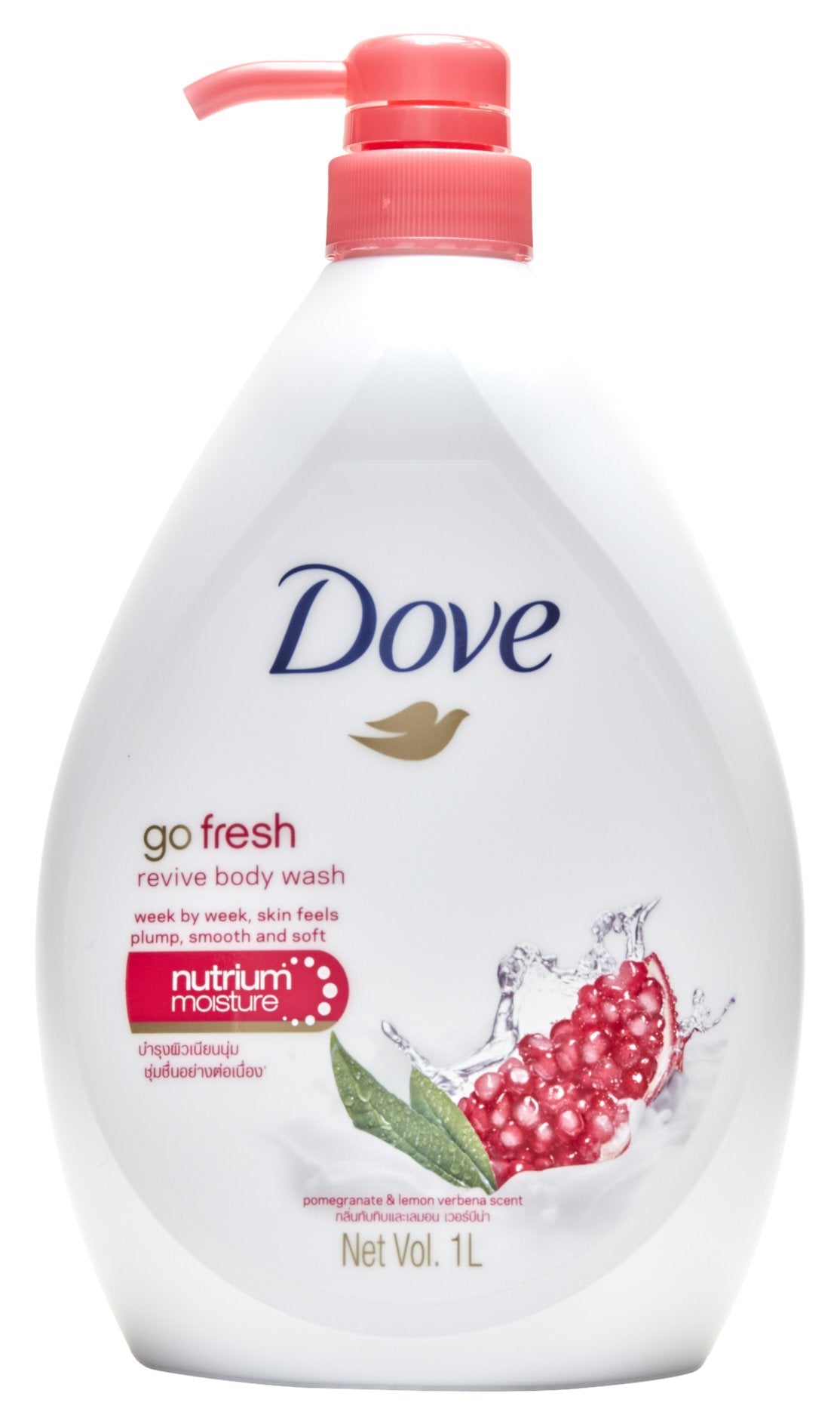 Dove Go Fresh Revive bottle being poured for a refreshing cleanse