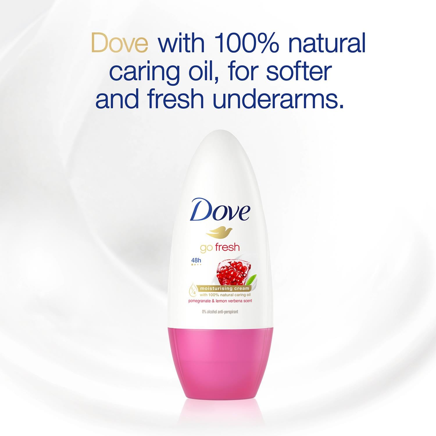Dove Go Fresh Roll-On sillage grenade-verveine pour une senteur revitalisante.