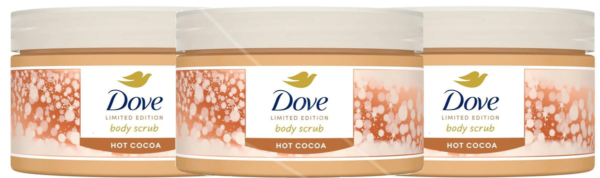 Gommage Dove Chocolat Chaud - bocal montrant exfoliation douce pour peau lisse.