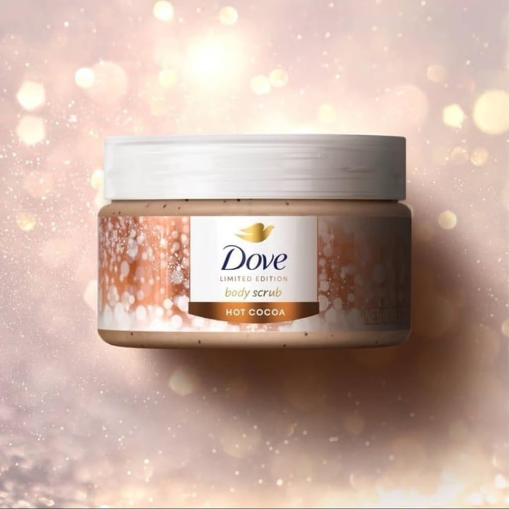 Gommage Dove Chocolat Chaud - rinçage facile et douceur retrouvée.