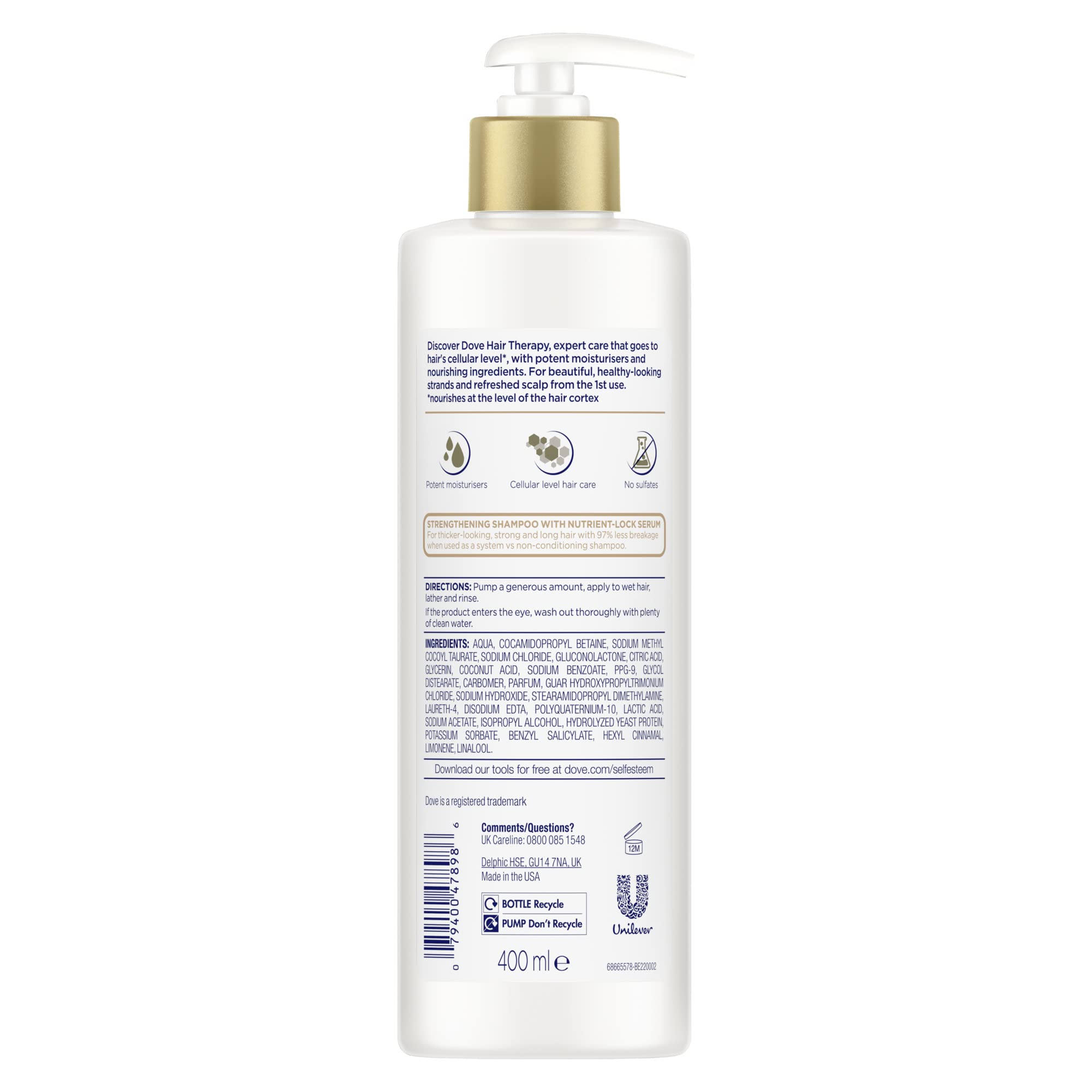 Dove Hair Therapy Breakage Remedy Shampoo — texture lisse facilitant le coiffage après lavage